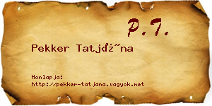 Pekker Tatjána névjegykártya